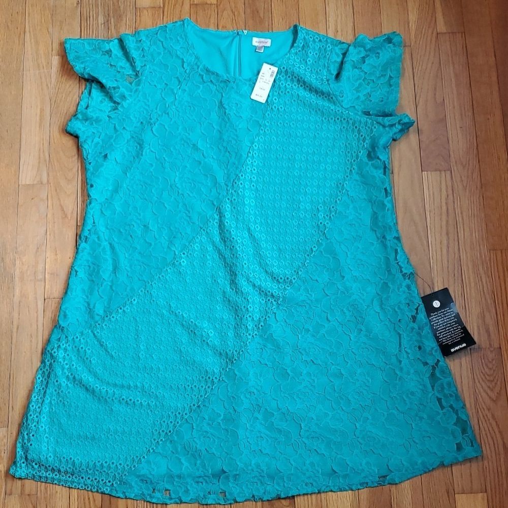 Avenue floral‎ lace overlay short sleeve dress size 18/20 NWT